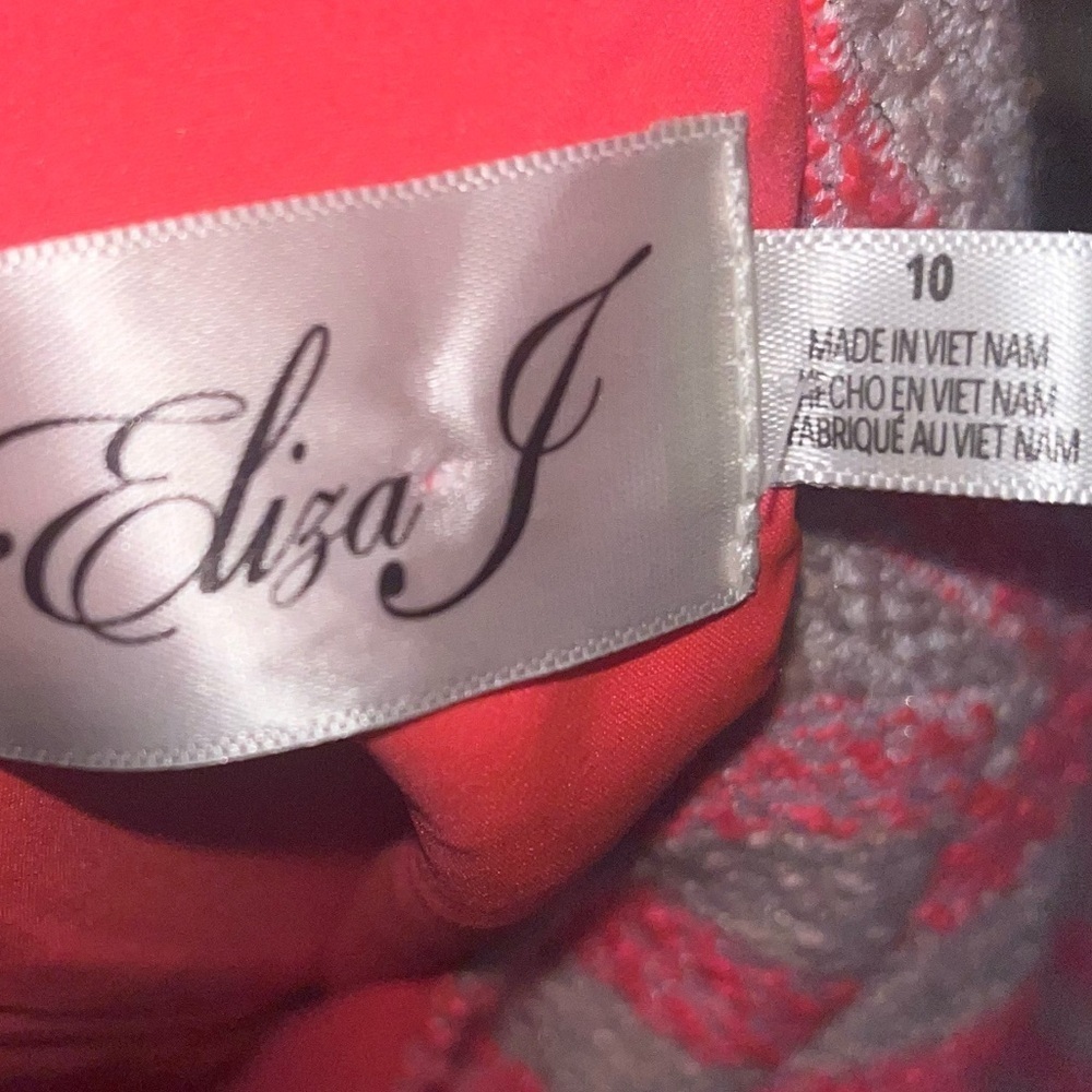 Eliza J Alina Striped Tweed Dress Hot Pink and Cream with Metallic Thread - Picture 4 of 4